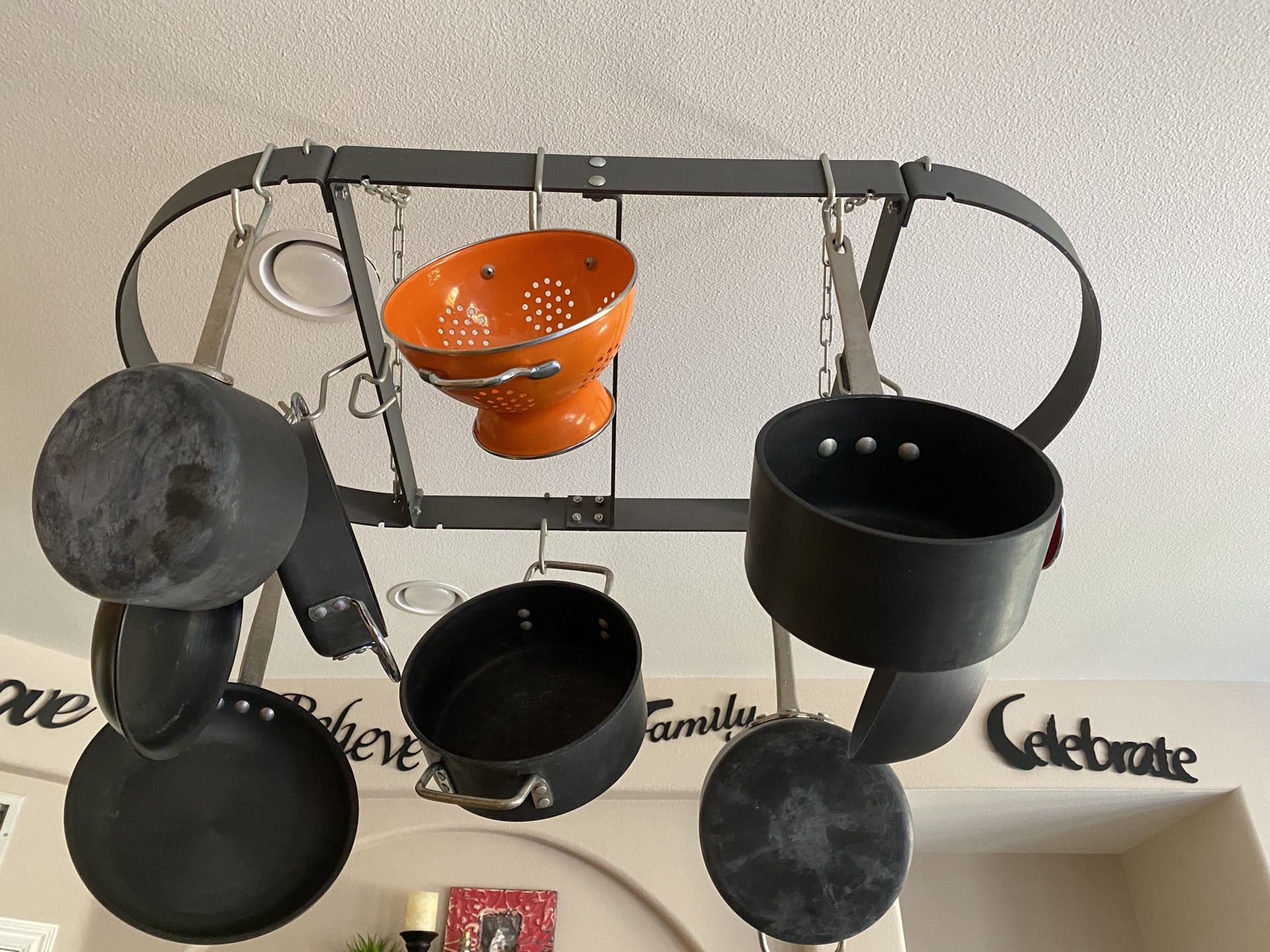 Calphalan commercial kitchen hanging pot rack