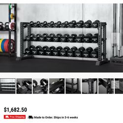 Rogue Dumbbells 5-50LBS + Rogue Monster 3-Tier Rack