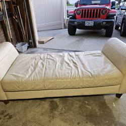 Cream Faux Leather Daybed/ Backless Sofa - Free