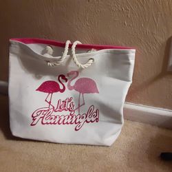 White And Pink Tote Bag