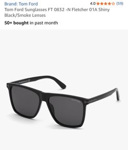 Tom Ford Sunglasses FT 0832 -N Fletcher 01A Shiny Black/Smoke Lenses