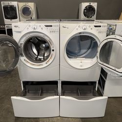 WHIRLPOOL XL CAPACITY WASHER DRYER ELECTRIC SET 