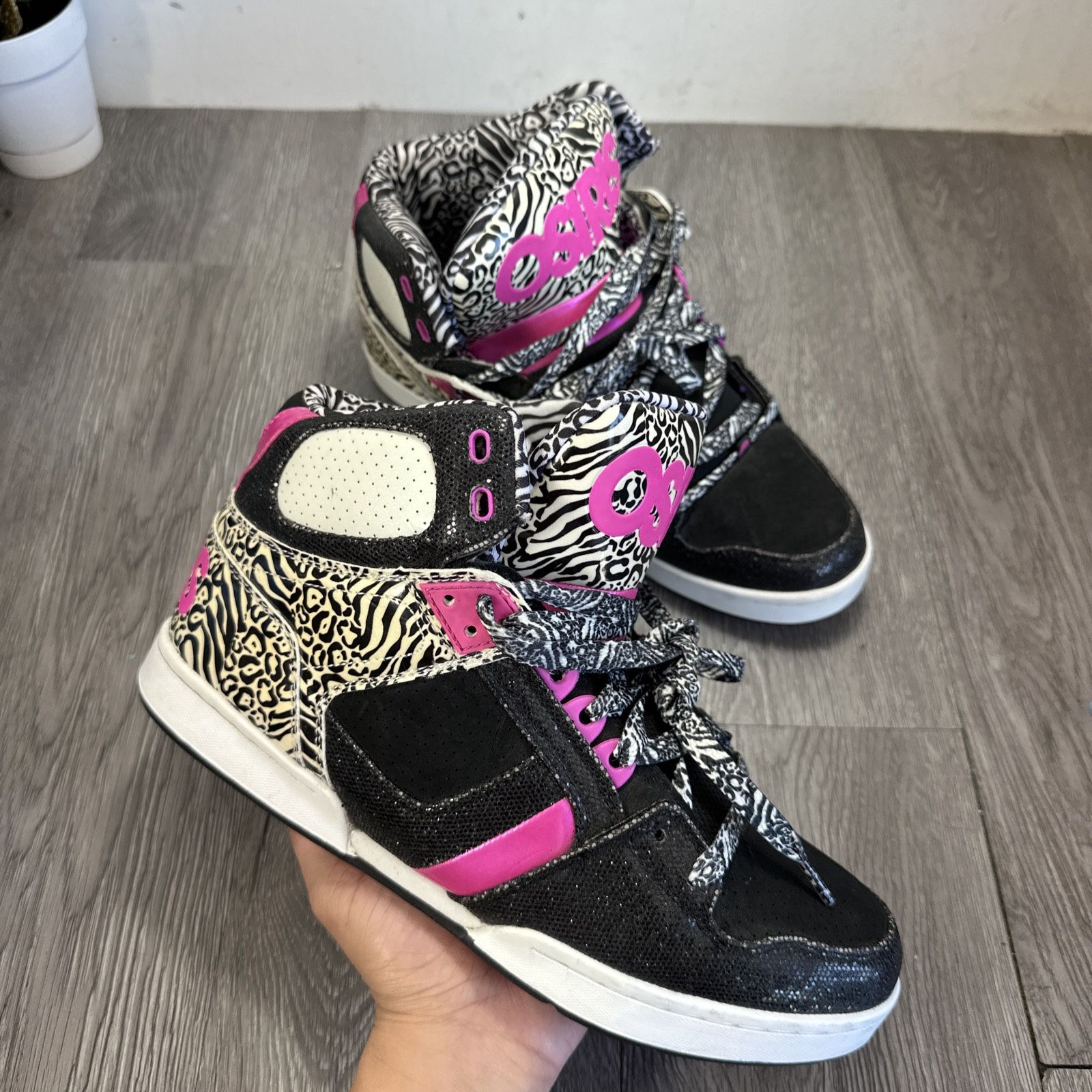 Osiris NYC 83 SLM Hightop Exotic Animal Print Women 11 M 9.5 Sneakers Skateboard