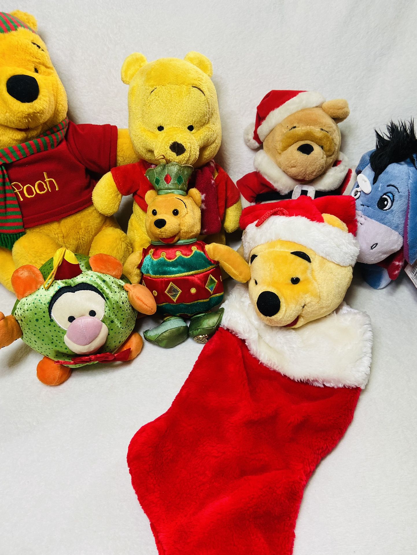 90s Disney Winnie the Pooh Christmas Plush Toys