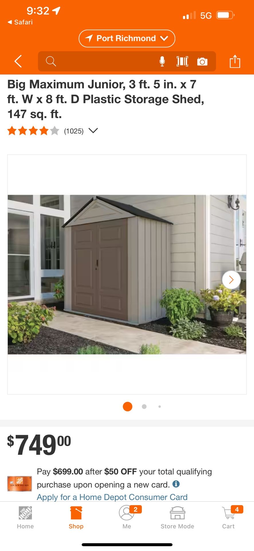 Rubbermaid shed 7.3 x 375