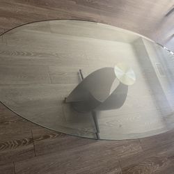 Center Glass Coffee Table - Oval Shaped 