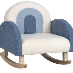 Newly Assembled Kids Sofa, Toddler Rocking Chair w/Solid Wood Frames, Plush Fabric, Anti-Tip Design for Kids Room