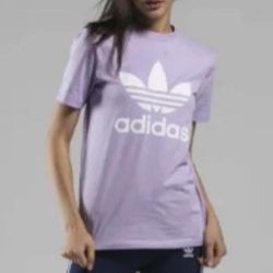 Adidas shirt color light purple with white adidas logo size: medium #streetwear