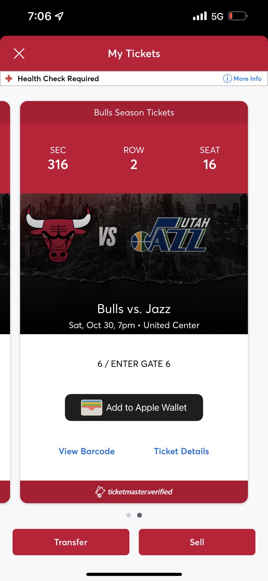 Chicago Bulls Vs Utah Jazz Tickets (2 Tix) 