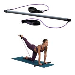 Brand New Gaiam Restore Pilates Bar Reformer Kit - Home Fitness Equipment for Total Body Workout - Includes Bar, Two 30-Inch Resistance Band Cords wit
