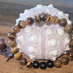 🔮 Brand New Healing Crystal Bracelet- Tigers Eye And Onyx