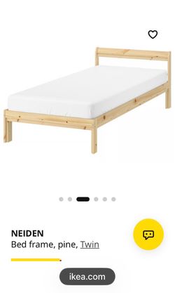 IKEA pine twin frame with twin foam mattress/mattress cover