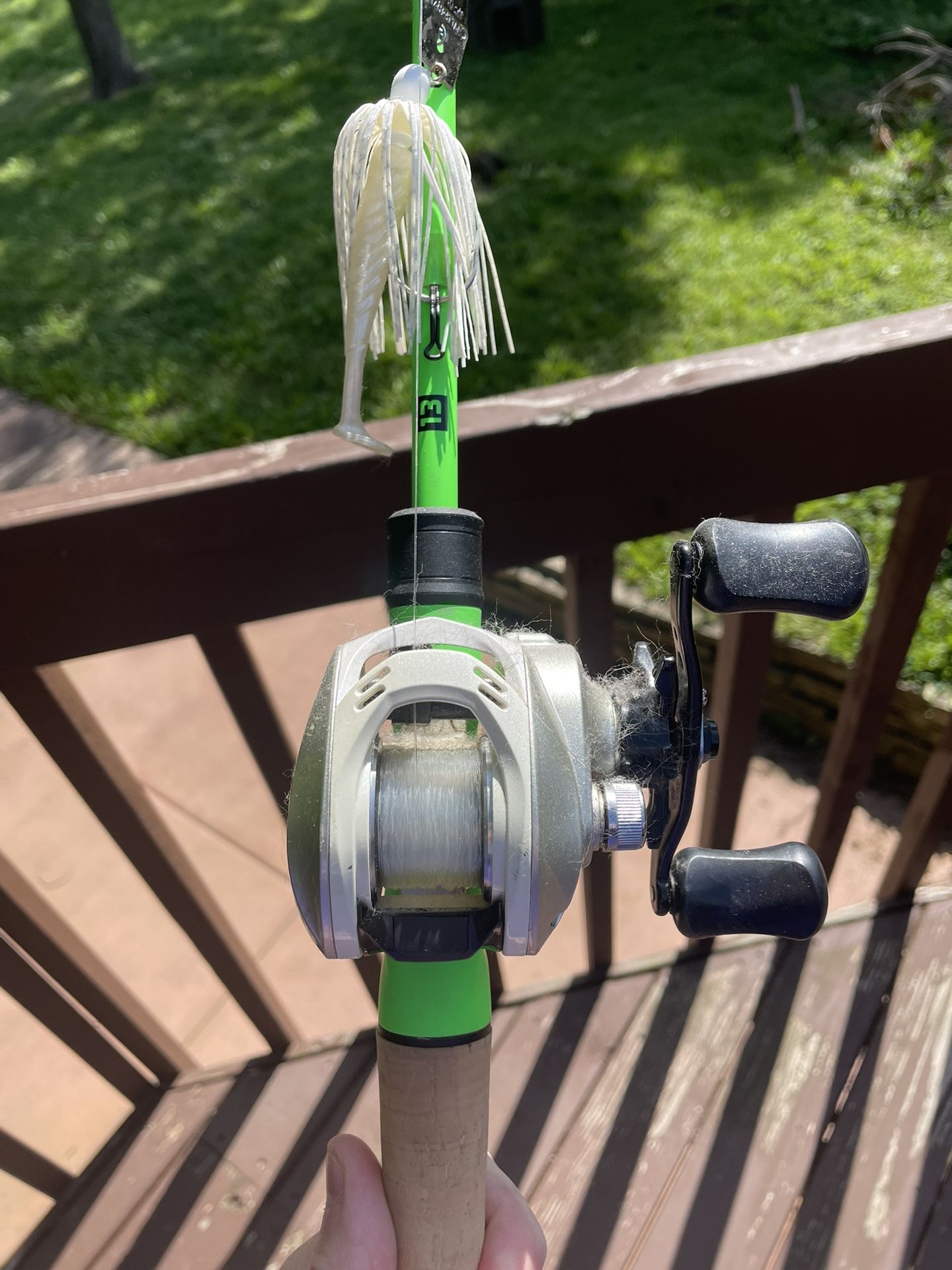 13 Fishing Omen Baitcasting 7-3" MH Rod Okuma 7 Bearing Reel READY TO USE