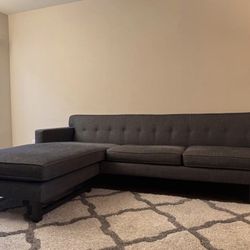 Room & Board Modern Navy-Ink Sectional Sofa w Chaise