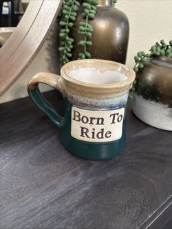 Handcrafted Ceramic Mug - Green and Brown