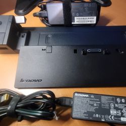 Lenovo ThinkPad Ultra Dock With 90 and 45 Watt AC  Adapters 