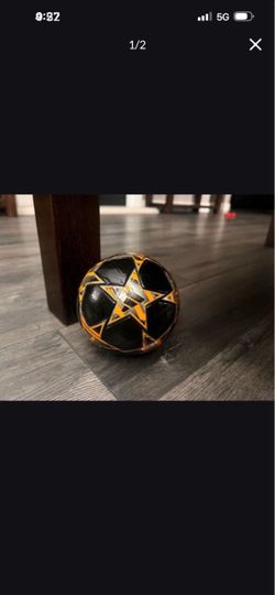 Mini Adidas Soccer Ball Black and Gold Like New