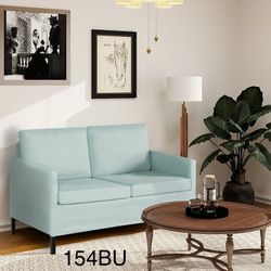 Small 51” linen fabric Loveseat for small spaces, living room, bedroom, office