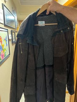 😀Ash Creek Brown Suede Sherpa-Lined Jacket