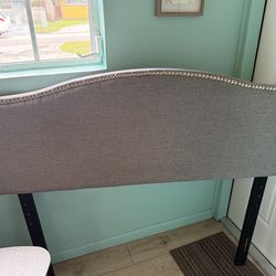 Gray queen size headboard