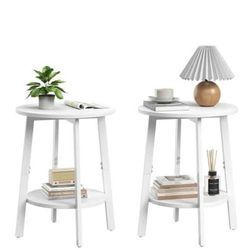 sthmec 2-Tier Round End Tables Set of 2 - BRAND NEW