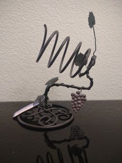 Vintage Grape, Leaves, Vines Single Wine Holder
