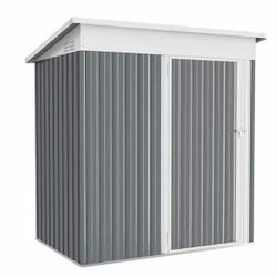 #F 5 ft. W x 3 ft. D Metal Shed with Single Lockable Door Dark Gray (15 sq. ft.) $ 79