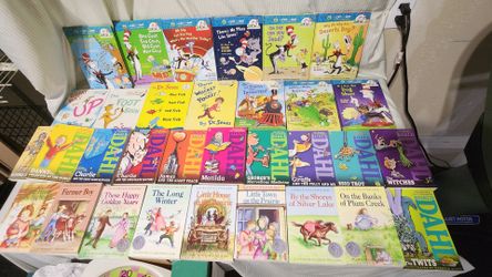 Huge 32-Book Kids Lot — Roald Dahl / Dr. Seuss / Little House / Cat in the Hat Learning