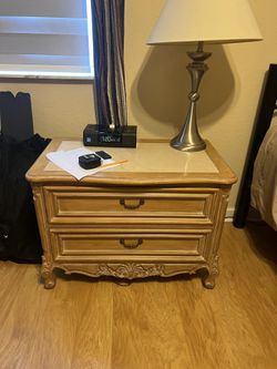 Custom made 100% wood and quartz nightstand