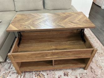 Herringbone Lift-Top Coffee Table