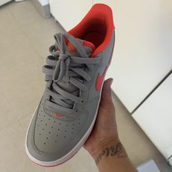 Light Grey/ Bright Crimson Air Forces