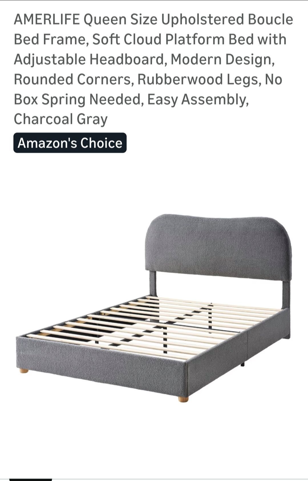 Queen size upholstered bed frame