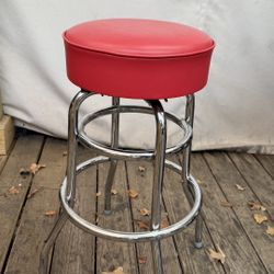 Red Vinyl Barstools (Set of 6)