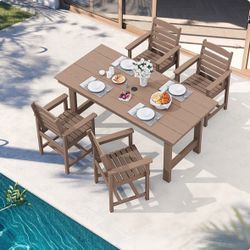 HDPE Outdoor Dinning Table Set With 2 Chairs 
