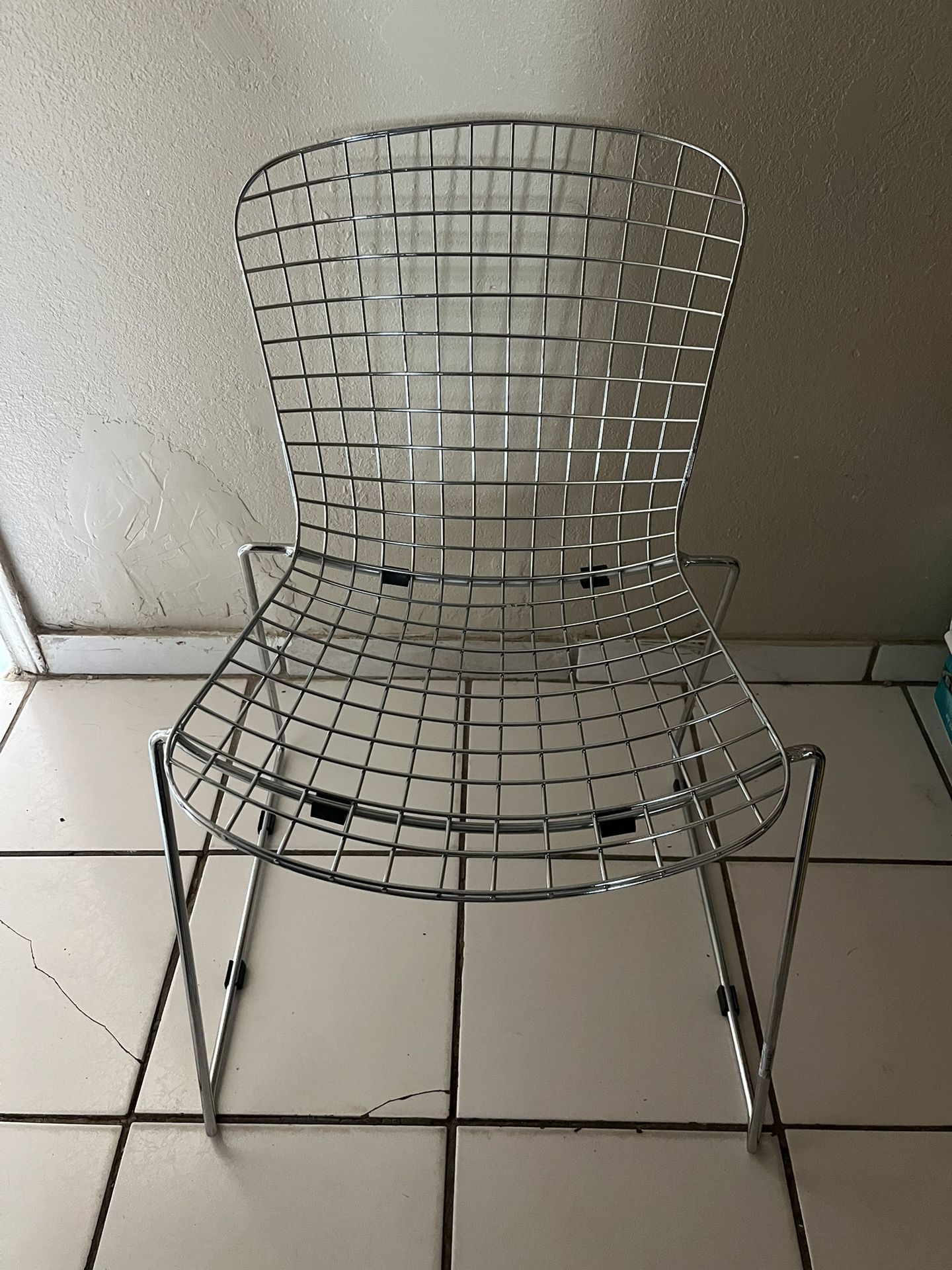 Wire Chair And Small Table/stand 