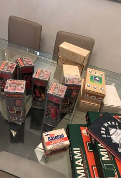 Baseball cards and basketball cards