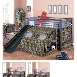 Top Bunk with Slide & Tent 