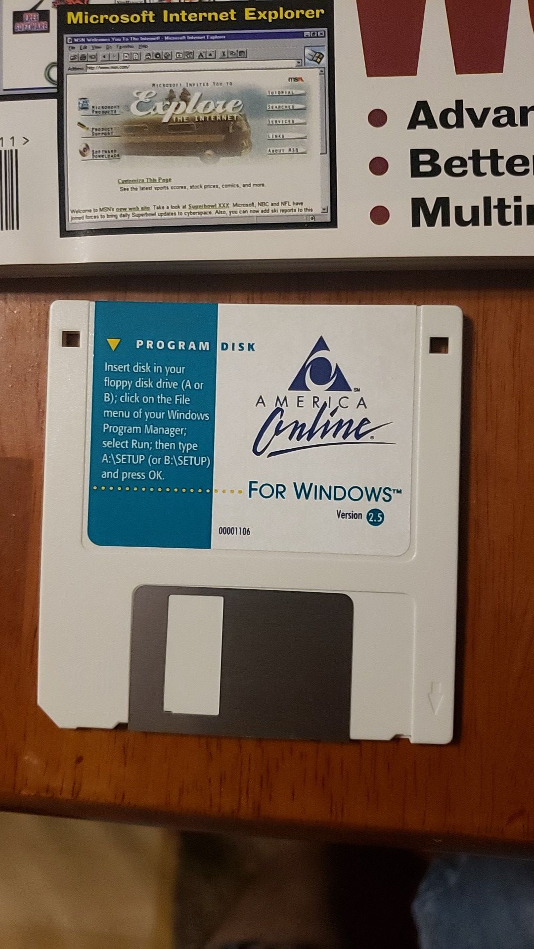 Floppy disk and March '96 PC magazine