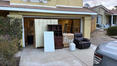 Free leather chair, armoire, desk