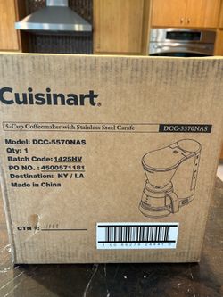 Cuisinart 5 Cup Coffemaker brand new