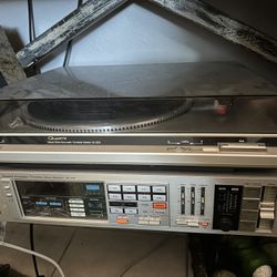 80s Vintage Technics SL-QD2 Turntable SA-450 Receiver