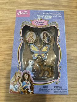2004 Barbie Princess & The Pauper Ornament Set – New in Box (Rare)