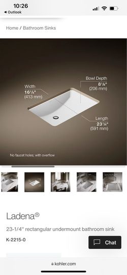 Ladena 23 1/4” regular undermount bathroom sink