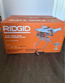 Rigid 15 Amp 10 in. Portable Corded Jobsite Table Saw with Folding Stand