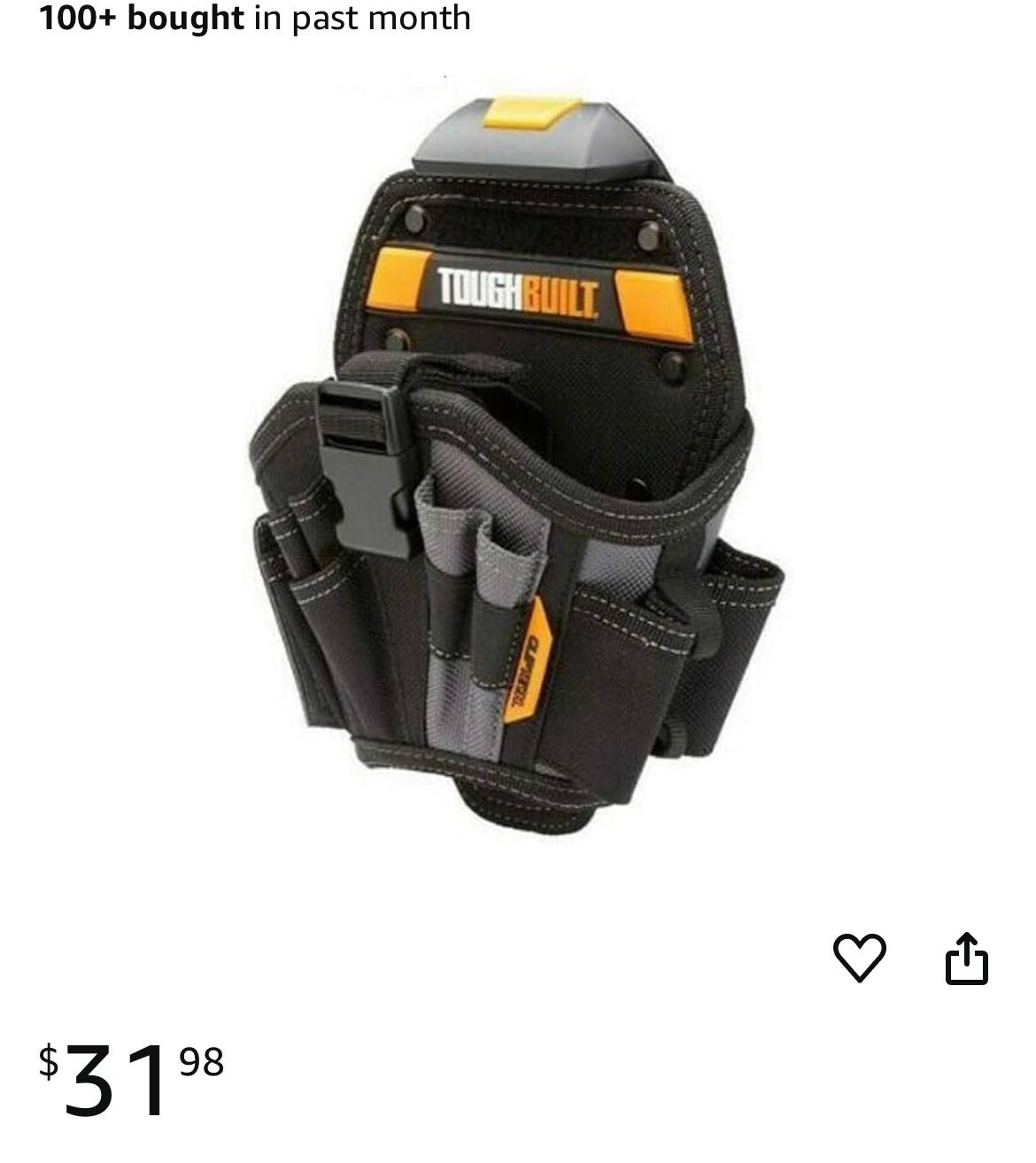 Tough Built Drill Holster Pouch TB-CT-20-L Pocket Work Wear Belt Clip Tools