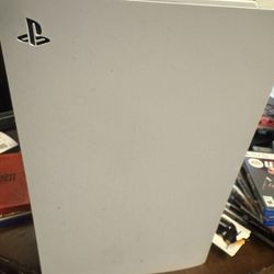 PS5 With Games, Two Controllers, Charging Station, And Cords. 