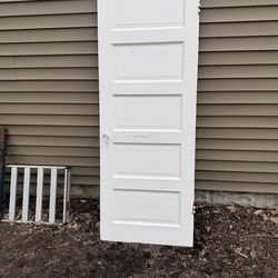 Vintage solid Wooden Door with Vintage Glass Door Knob, 30 wide, 79.5 high, $40