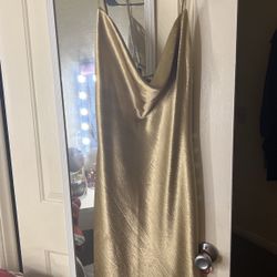 Gold Satin Dress