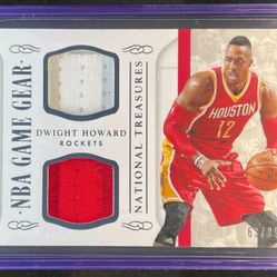2014-15 Panini National Treasures Dwight Howard NBA Game Gear Duals Jersey # /99 Houston Rockets