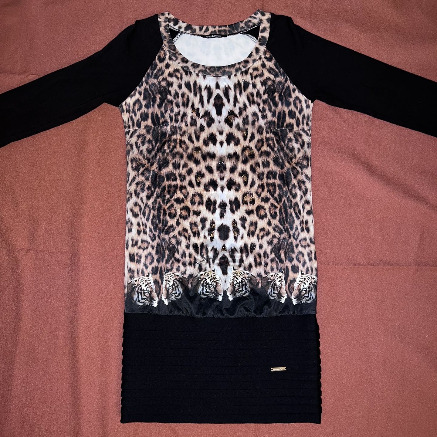 Roccobarocco Leopard Print Stretch Dress Size 4 (Worn once)
